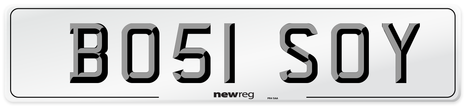 BO51 SOY Number Plate from New Reg